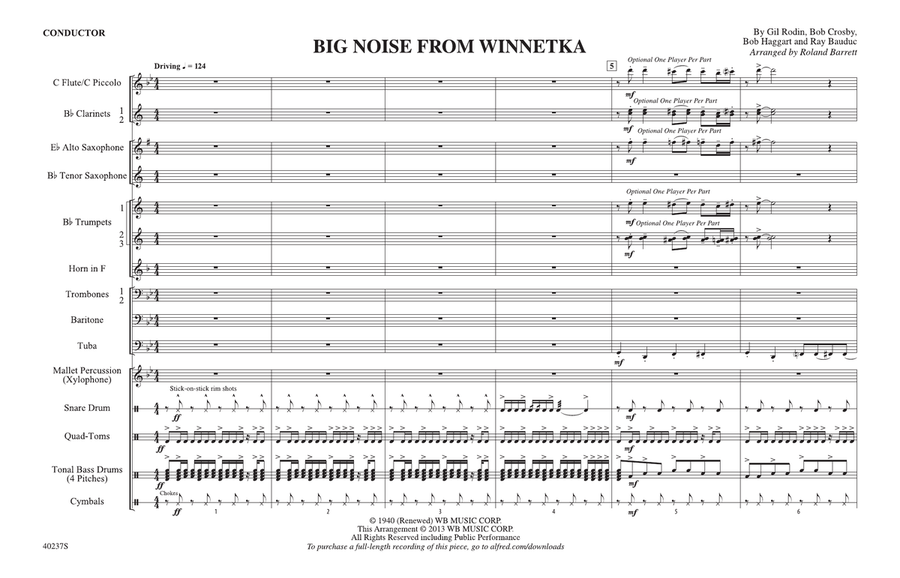 Big Noise from Winnetka: Score