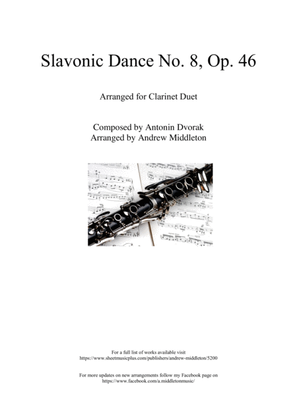 Slavonic Dance No. 8 Op. 46 arranged for Clarinet Duet