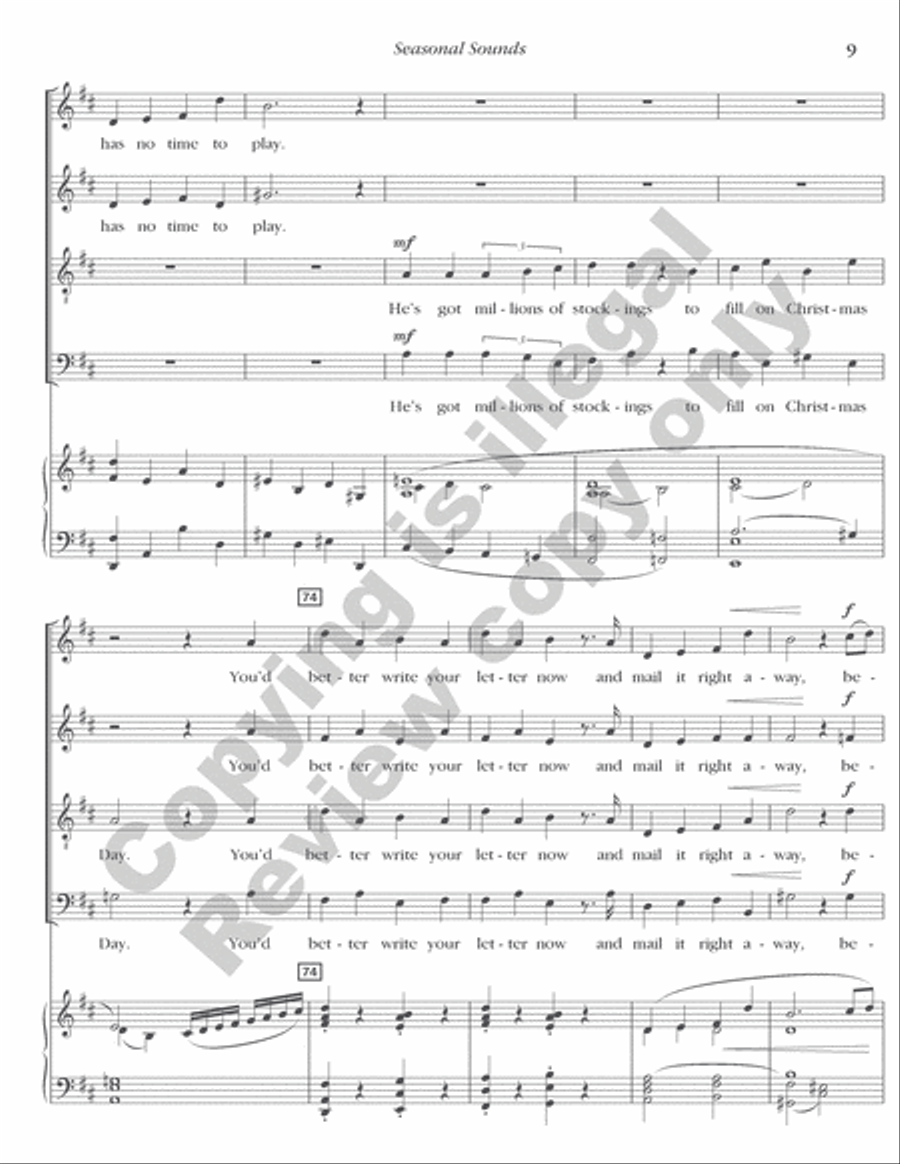 Seasonal Sounds Seasonal Sounds 4-Part scores gallery preview page 9