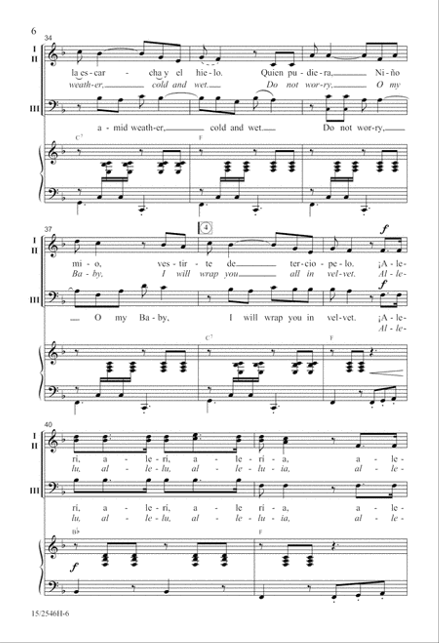 Spanish Allelu 3-Part scores gallery preview page 6