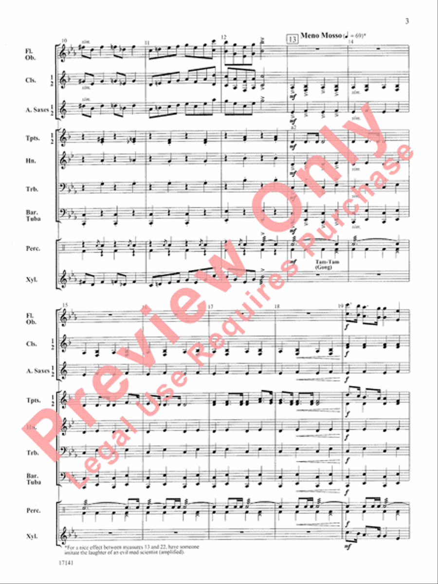 Tunes That Go Bump in the Night Concert Band scores gallery preview page 4