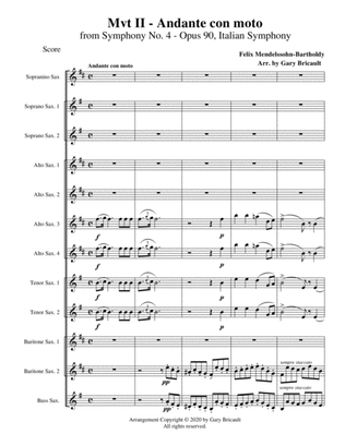 Andante Con Moto (Mvt II) from Symphony No. 4