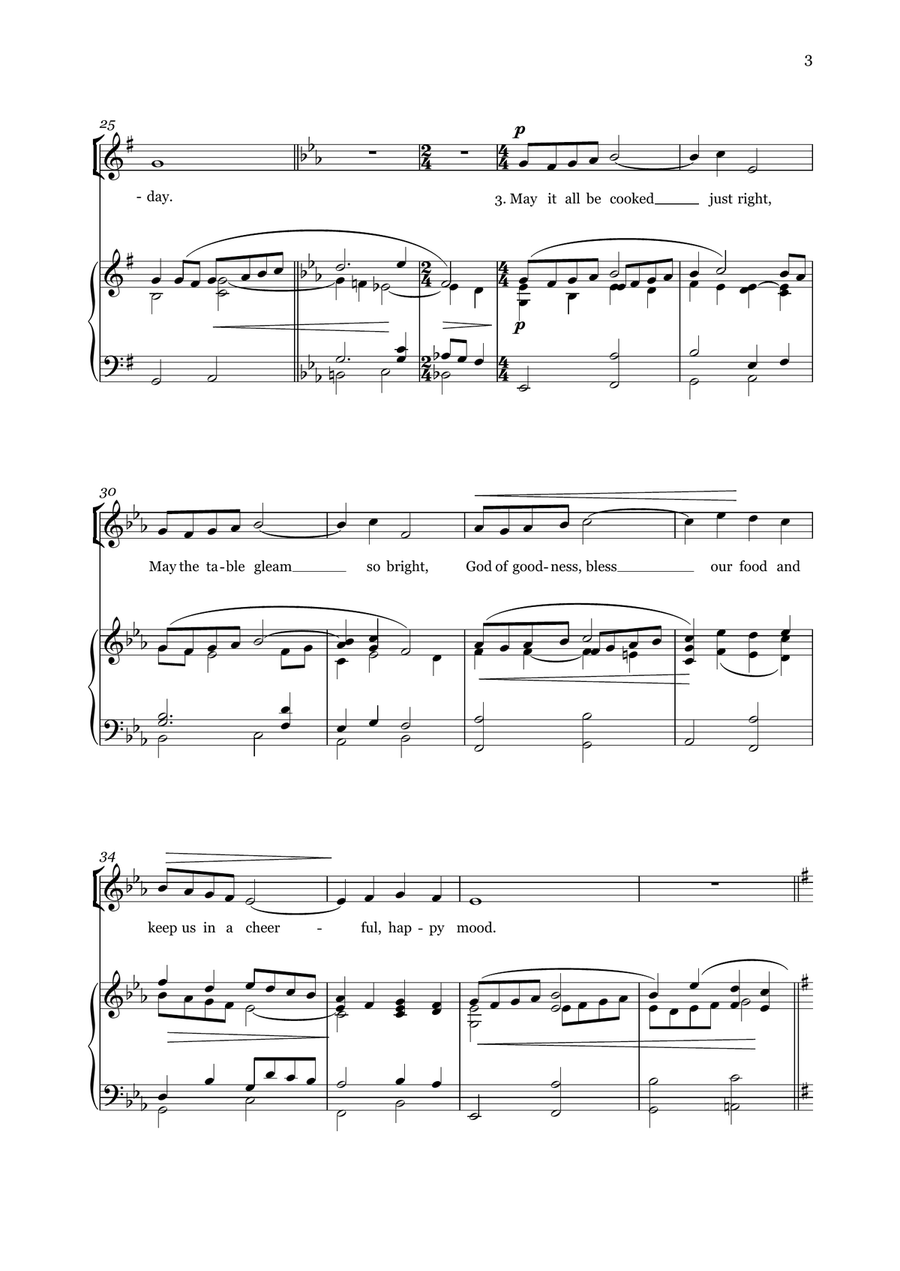 Festival Grace (unison or two-part voices) Unison Choir scores gallery preview page 3