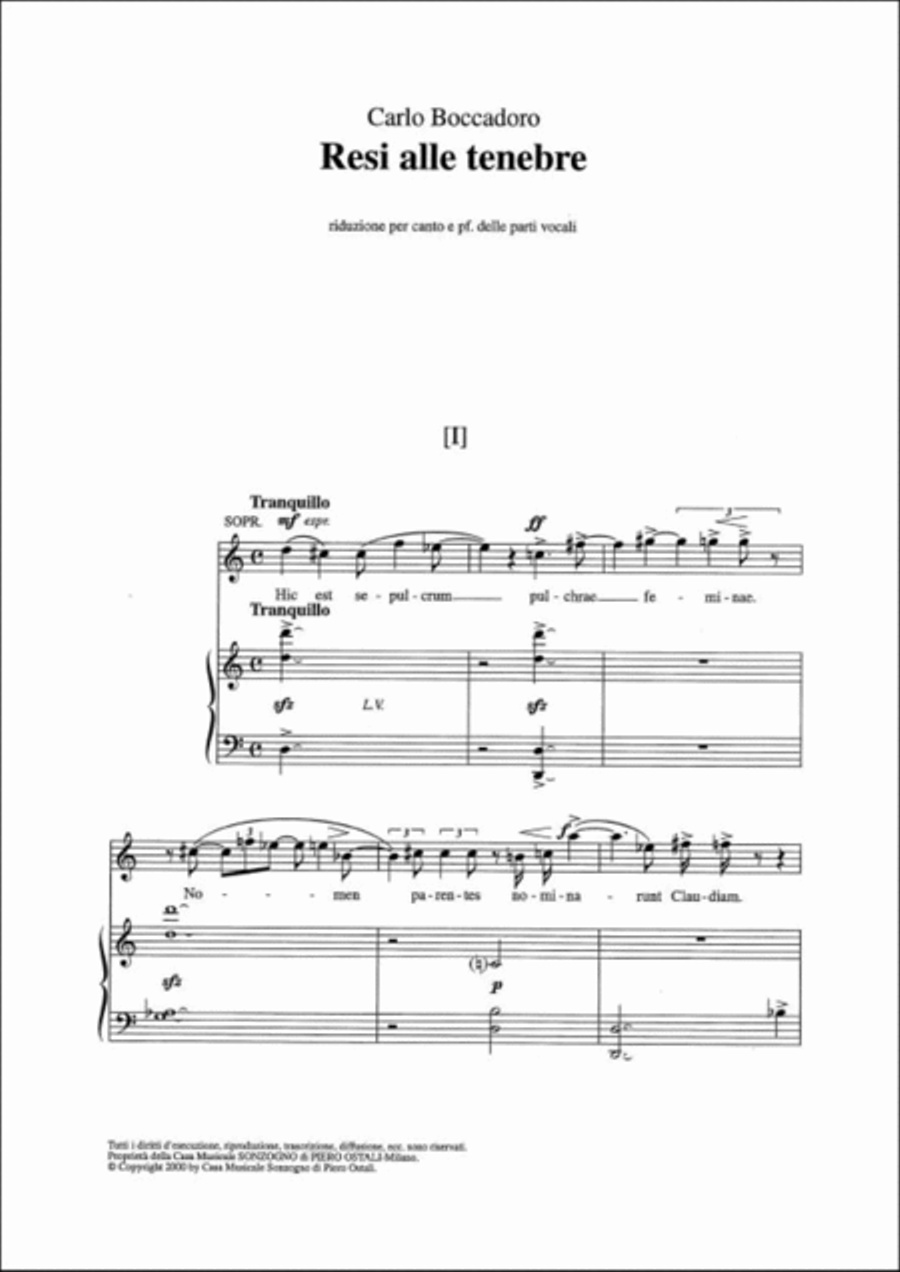 Resi alle tenebre, memoria Voice Solo scores gallery preview page 2