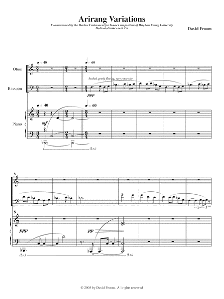 [Froom] Arirang Variations (Oboe Arrangement) Woodwind Duet scores gallery preview page 5
