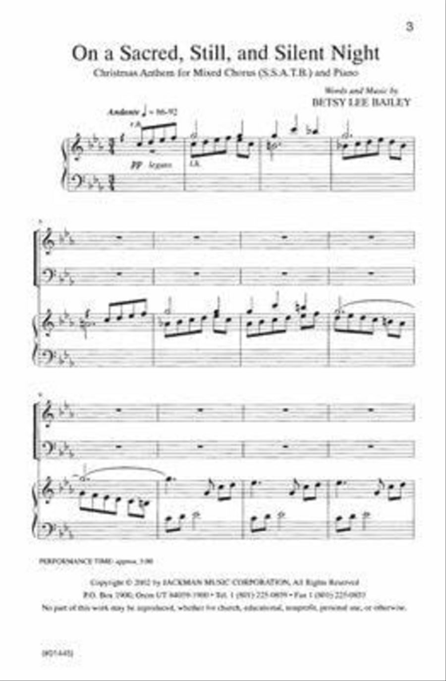 On a Sacred Still and Silent Night - SSATB SSATB scores gallery preview page 2