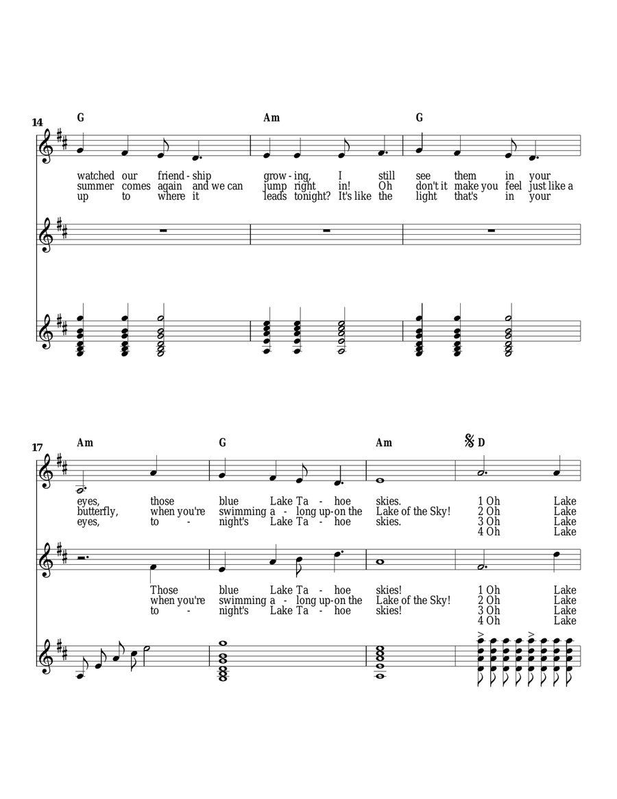 The Mountain Sea The Lake Tahoe Song 4-Part scores gallery preview page 3