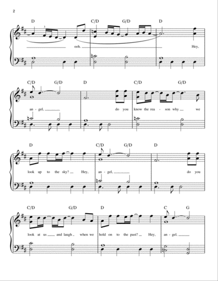 Hey Angel Easy Piano scores gallery preview page 2