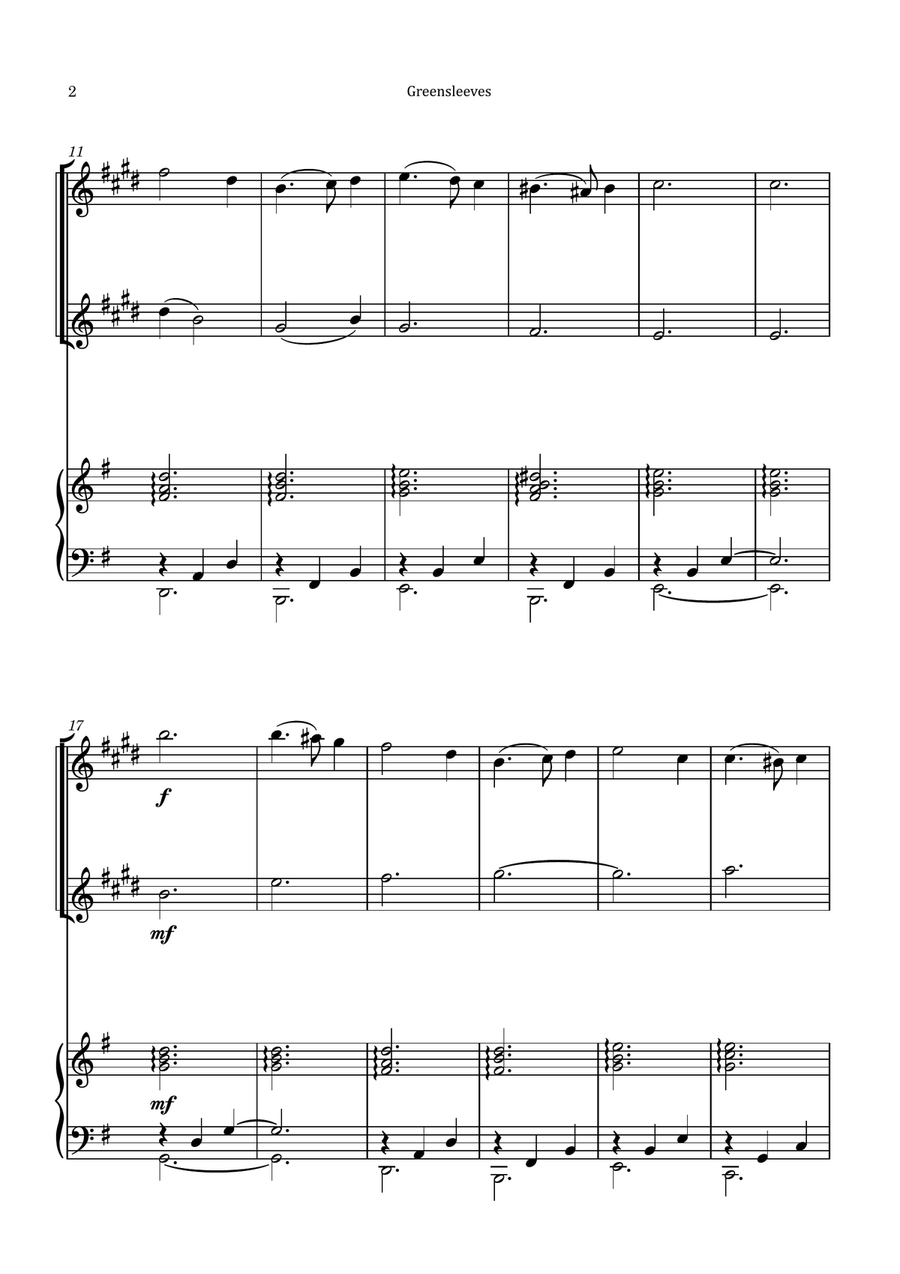 Greensleeves Woodwind Duet scores gallery preview page 2