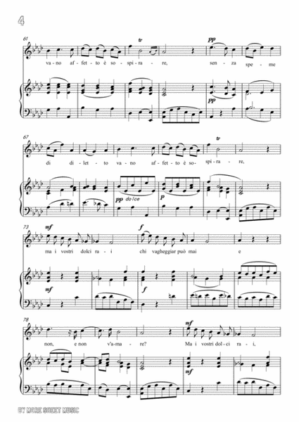 Bononcini - Per la gloria d'adorarvi in A flat Major for voice and piano image number null