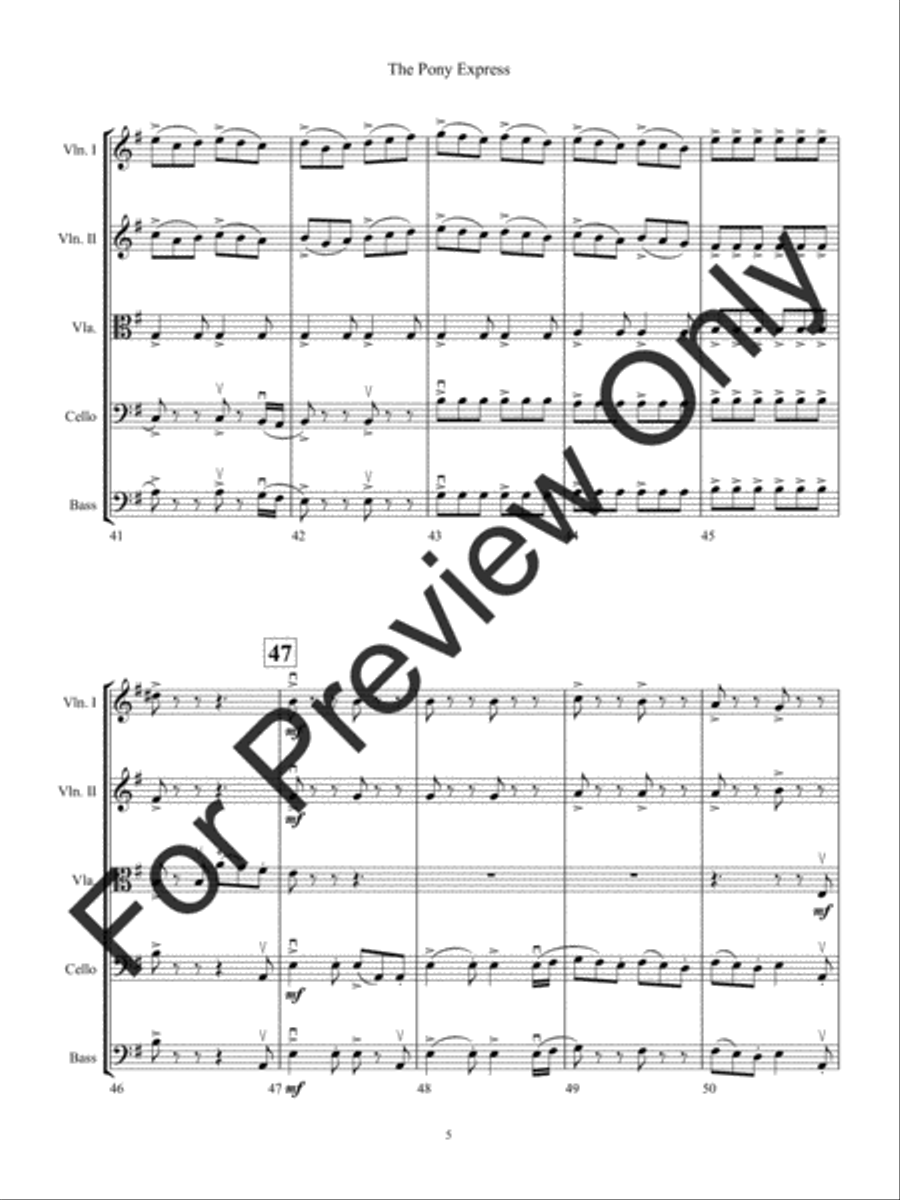 The Pony Express (Score) String Orchestra scores gallery preview page 8