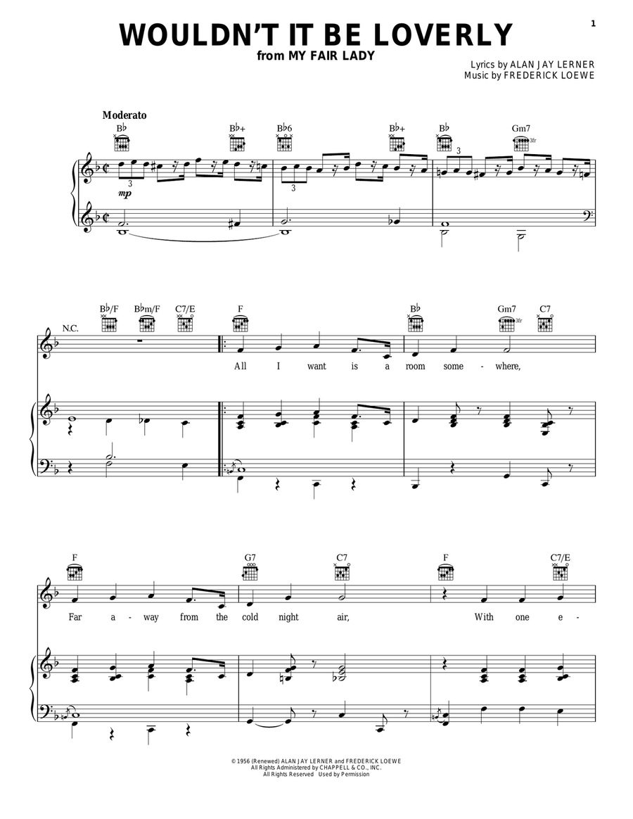 Wouldn't It Be Loverly Guitar scores gallery preview page 1