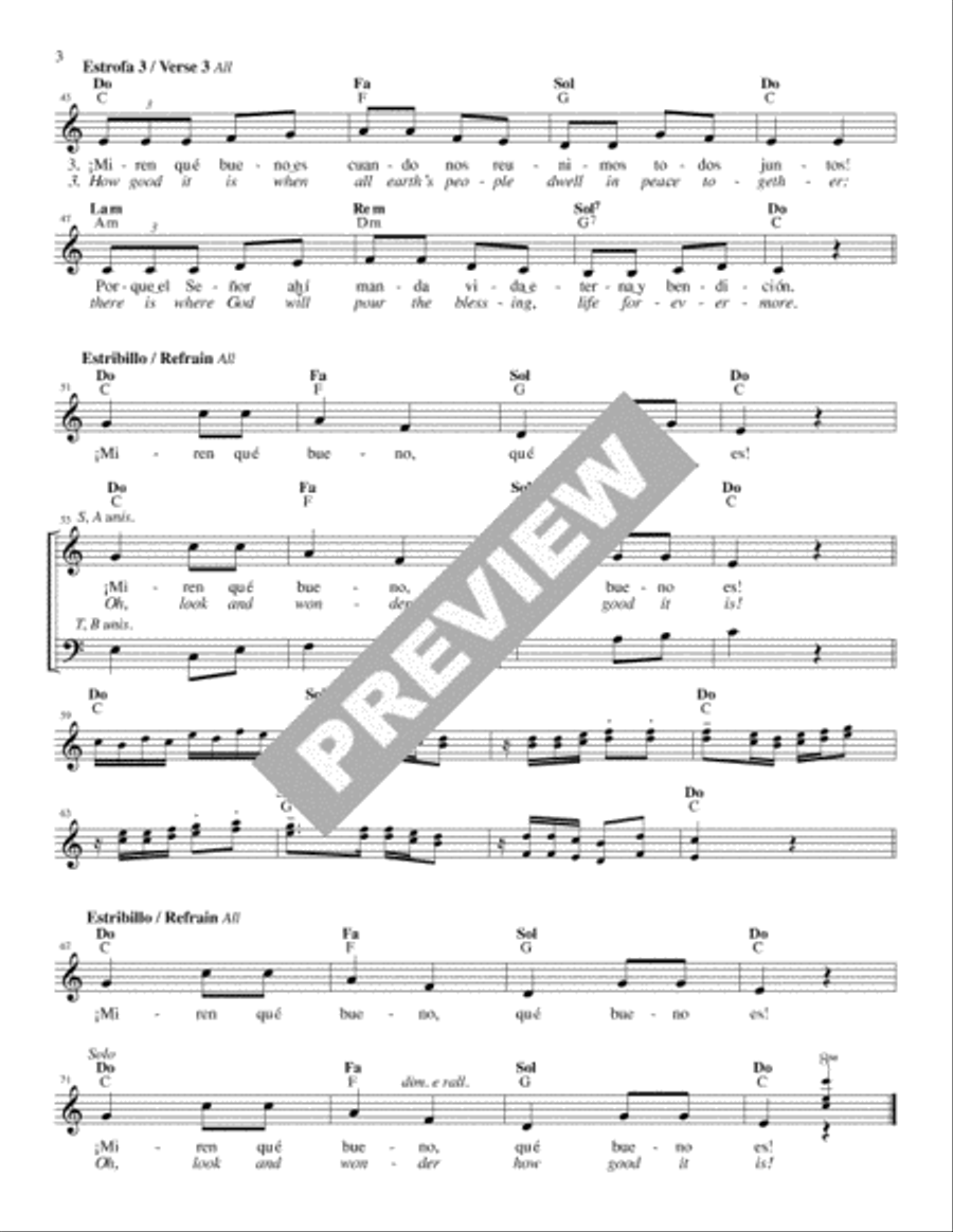 Miren qué bueno / Oh, Look and Wonder - Guitar edition Guitar scores gallery preview page 3