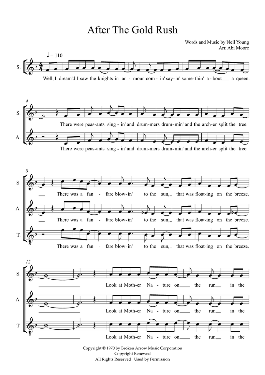 After the Gold Rush (arr. Abi Moore)