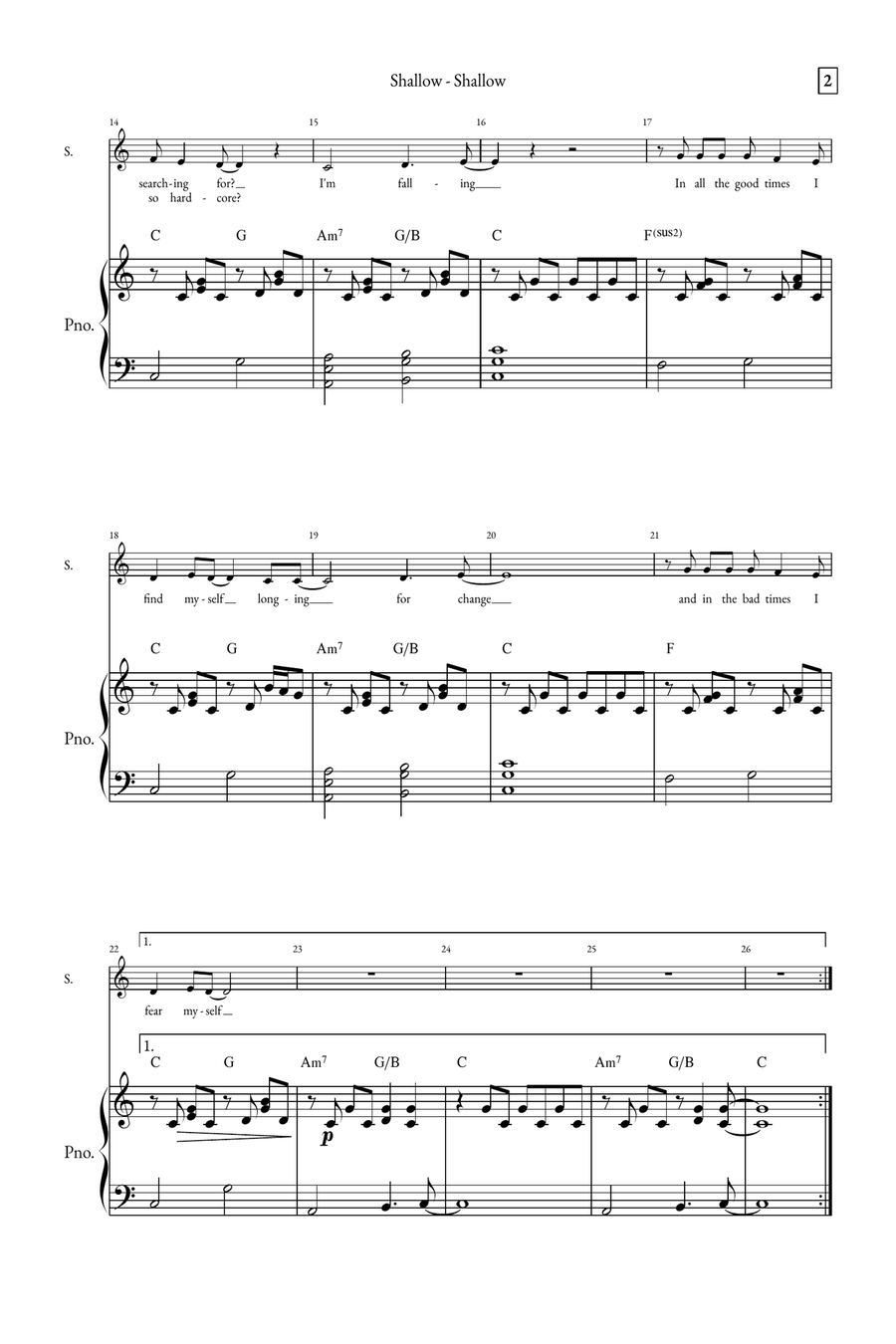 Shallow A Cappella scores gallery preview page 2