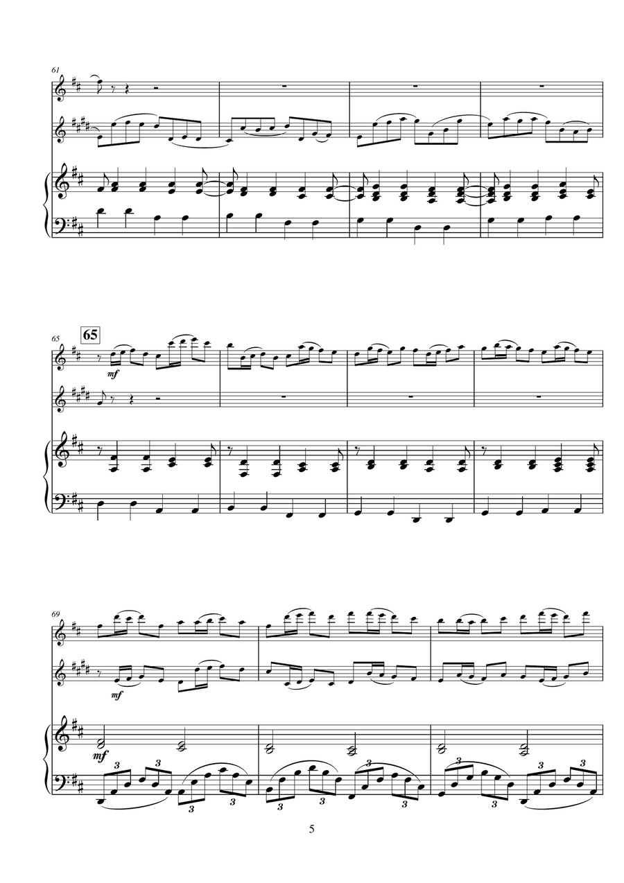 Canon in D (Long Version) for Flute, Clarinet, and Piano image number null