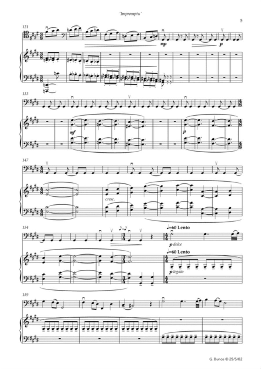 Impromptu for cello and piano Piano scores gallery preview page 5