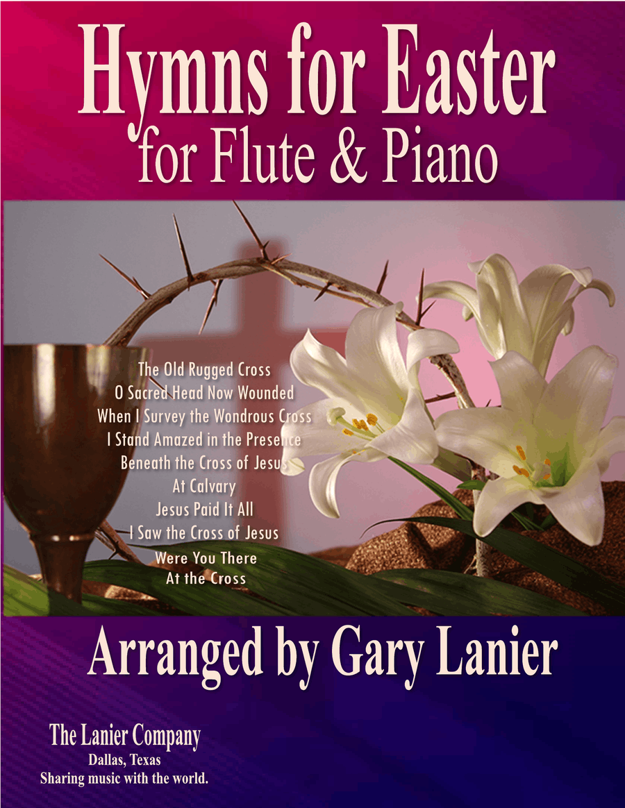 HYMNS FOR EASTER for Flute & Piano, Top 10 Most Popular Easter Hymns (Score & Parts included) Flute Solo scores gallery preview page 1