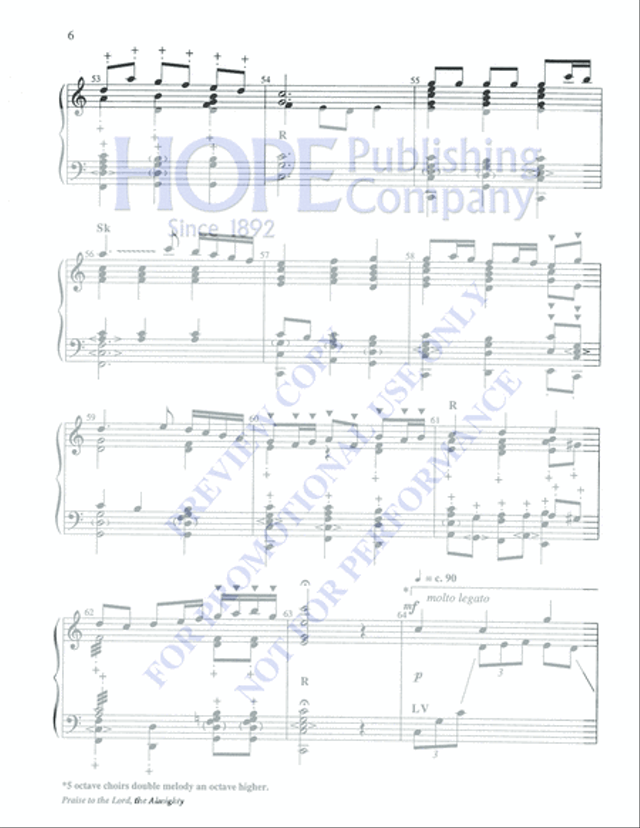 Praise to the Lord, the Almighty 5-Octaves scores gallery preview page 6