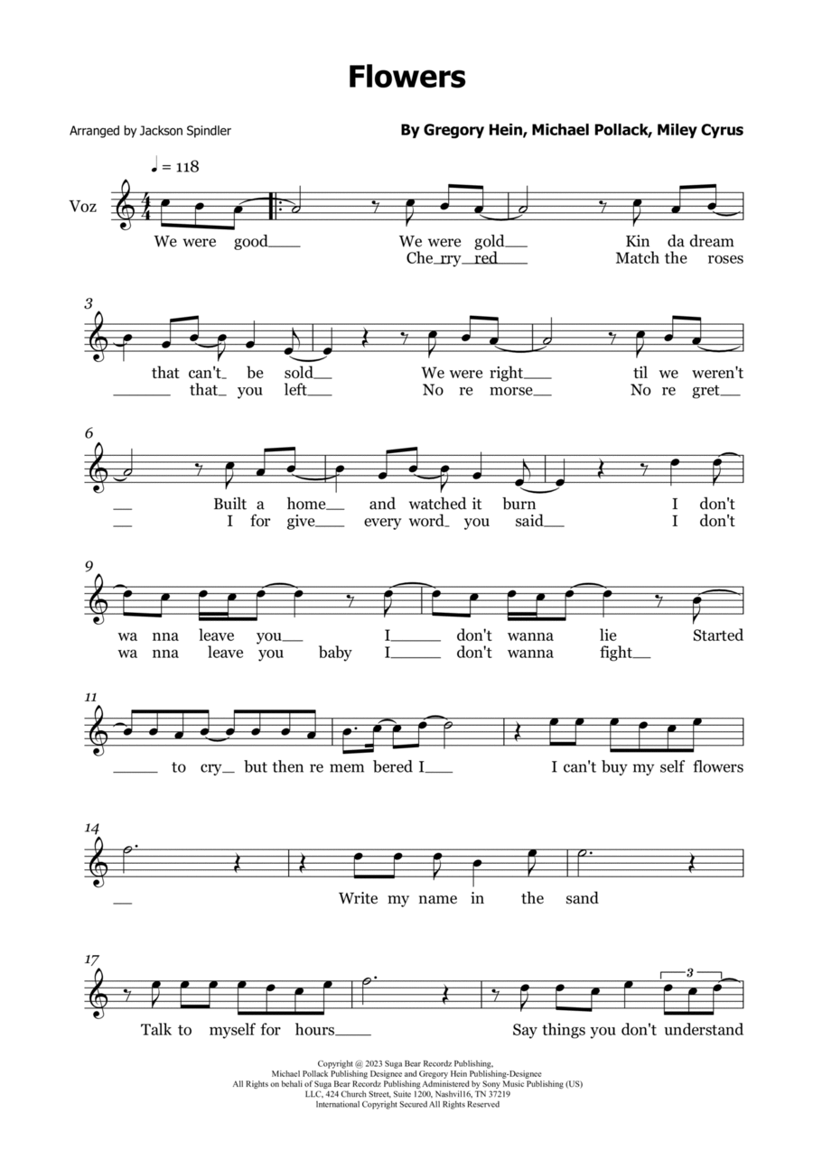 Flowers Tuba scores gallery preview page 1