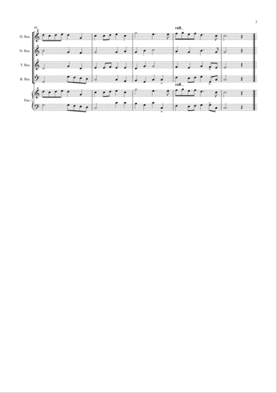 Prelude from Te Deum for Recorder Quartet Recorder scores gallery preview page 3