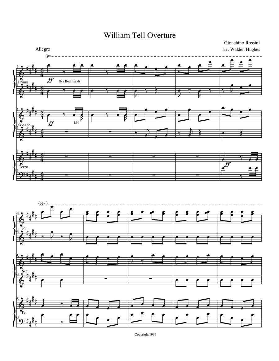 William Tell Overture Piano Trio (1 Piano 6 Hands) Piano Trio scores gallery preview page 1