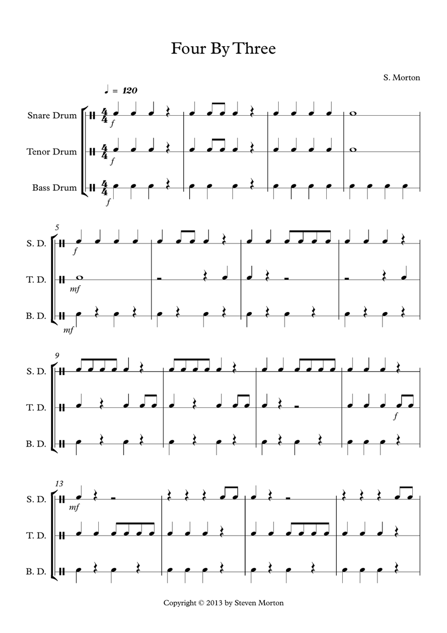 Four by Three Percussion Ensemble scores gallery preview page 2