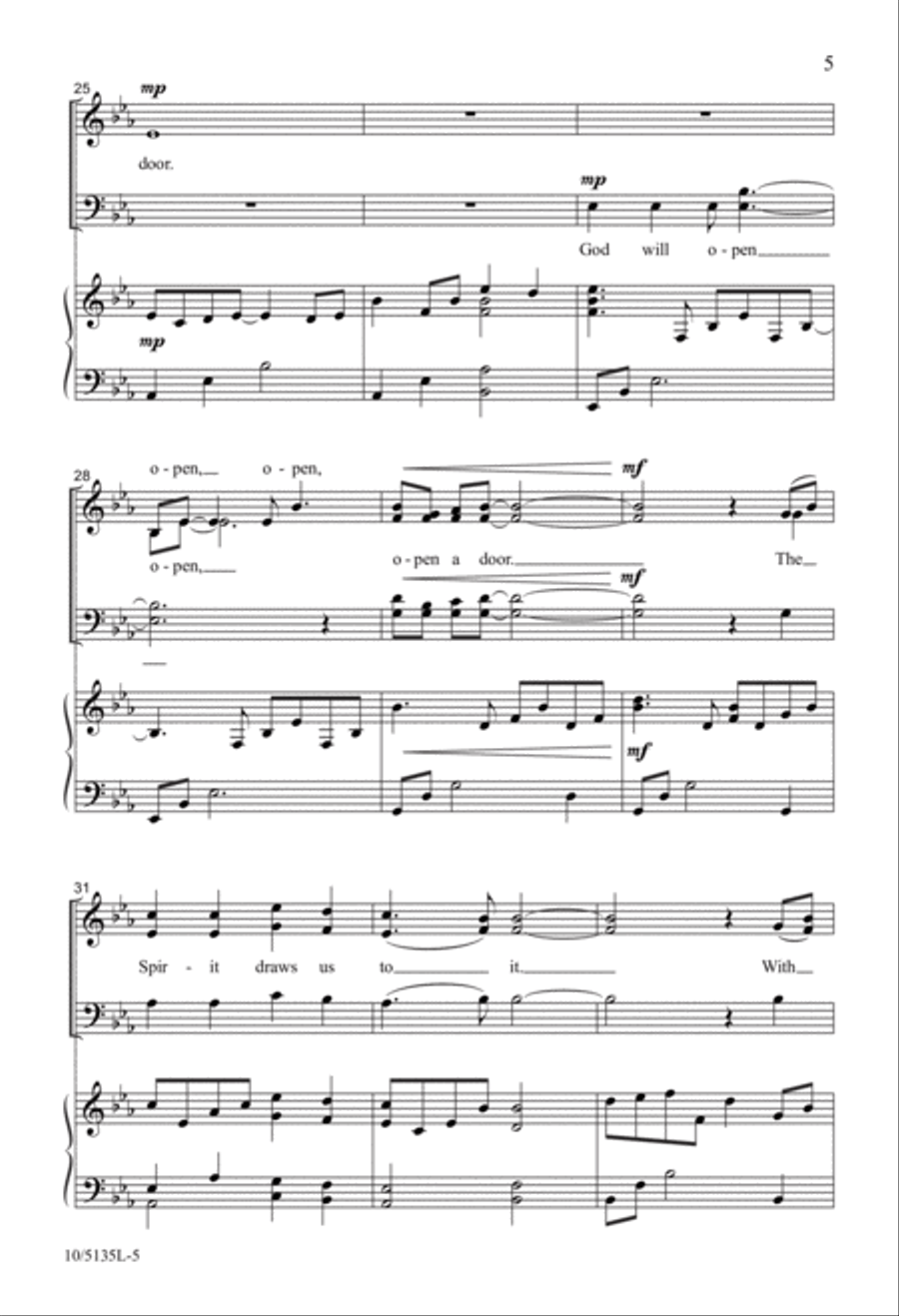 God Will Open a Door 4-Part scores gallery preview page 5