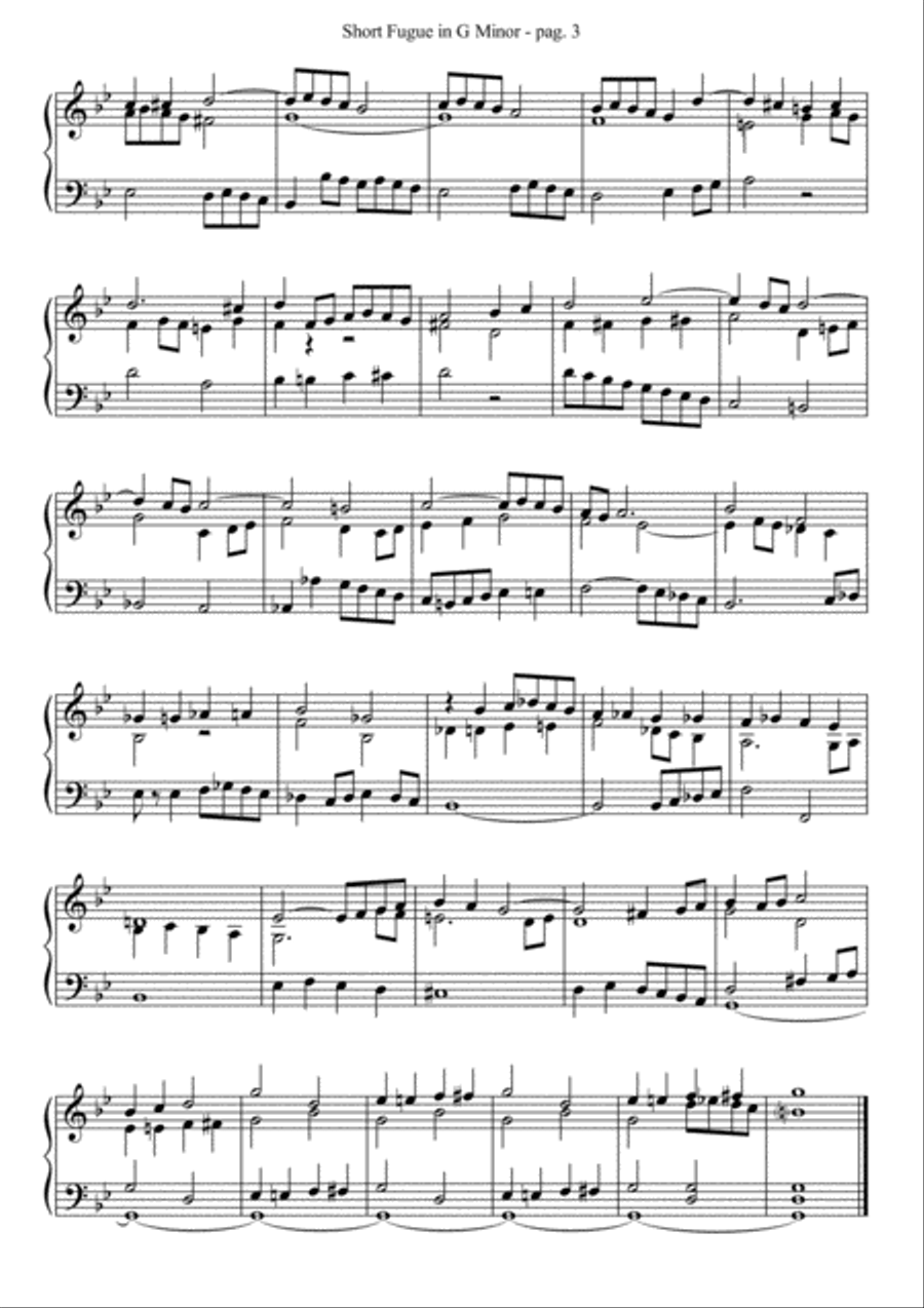 Short Fugue in G Minor - for solo Organ Organ Solo scores gallery preview page 3