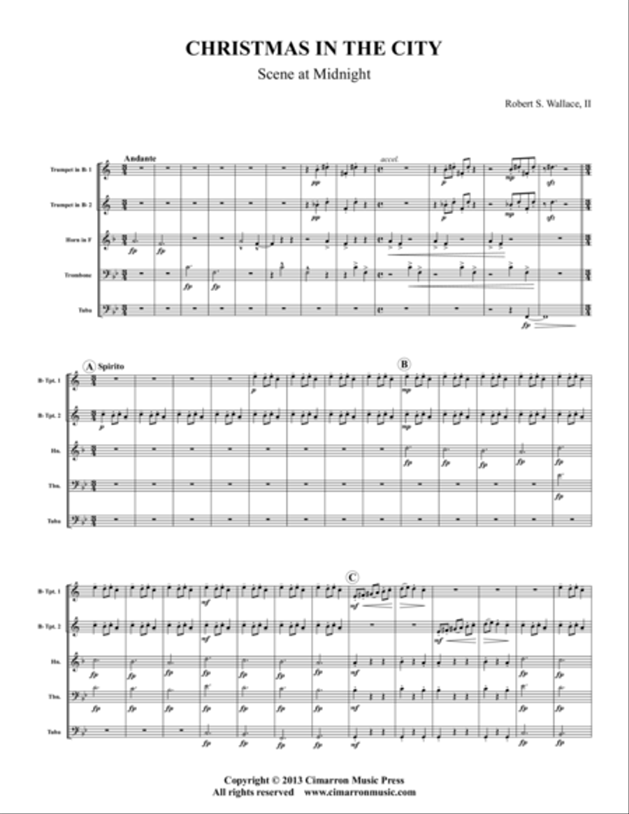 Christmas in the City Brass Quintet scores gallery preview page 1
