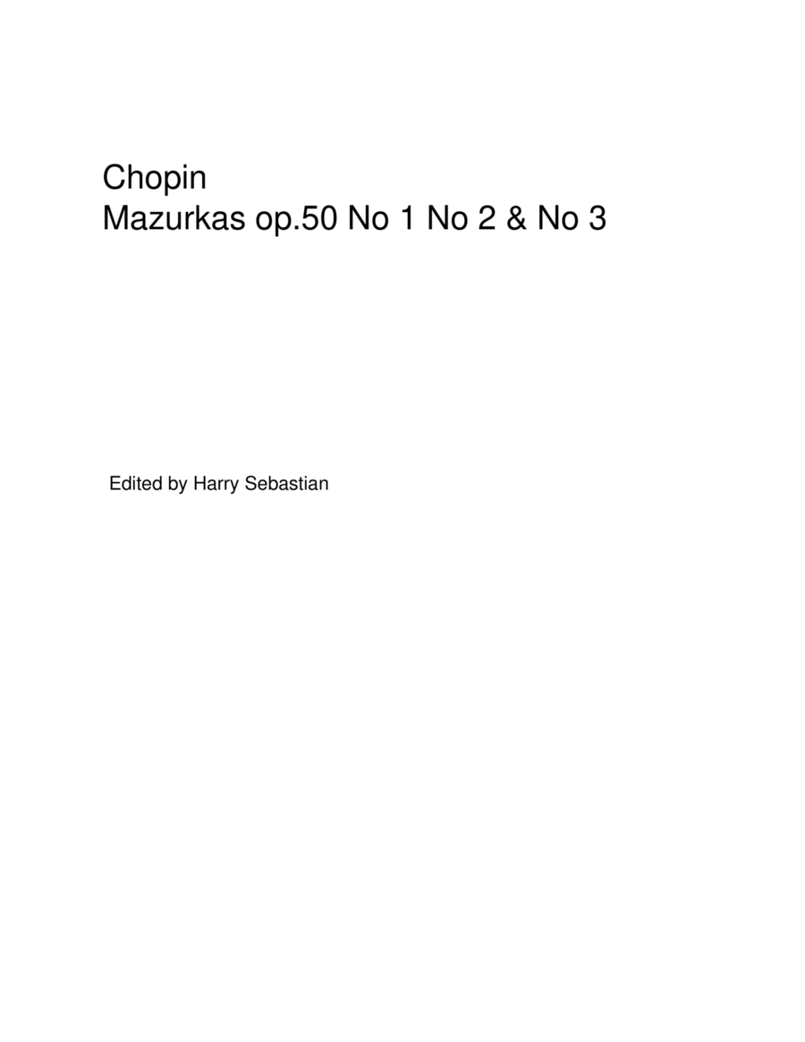 Chopin- Mazurkas op.50 No 1 to No 3( Completed ) image number null