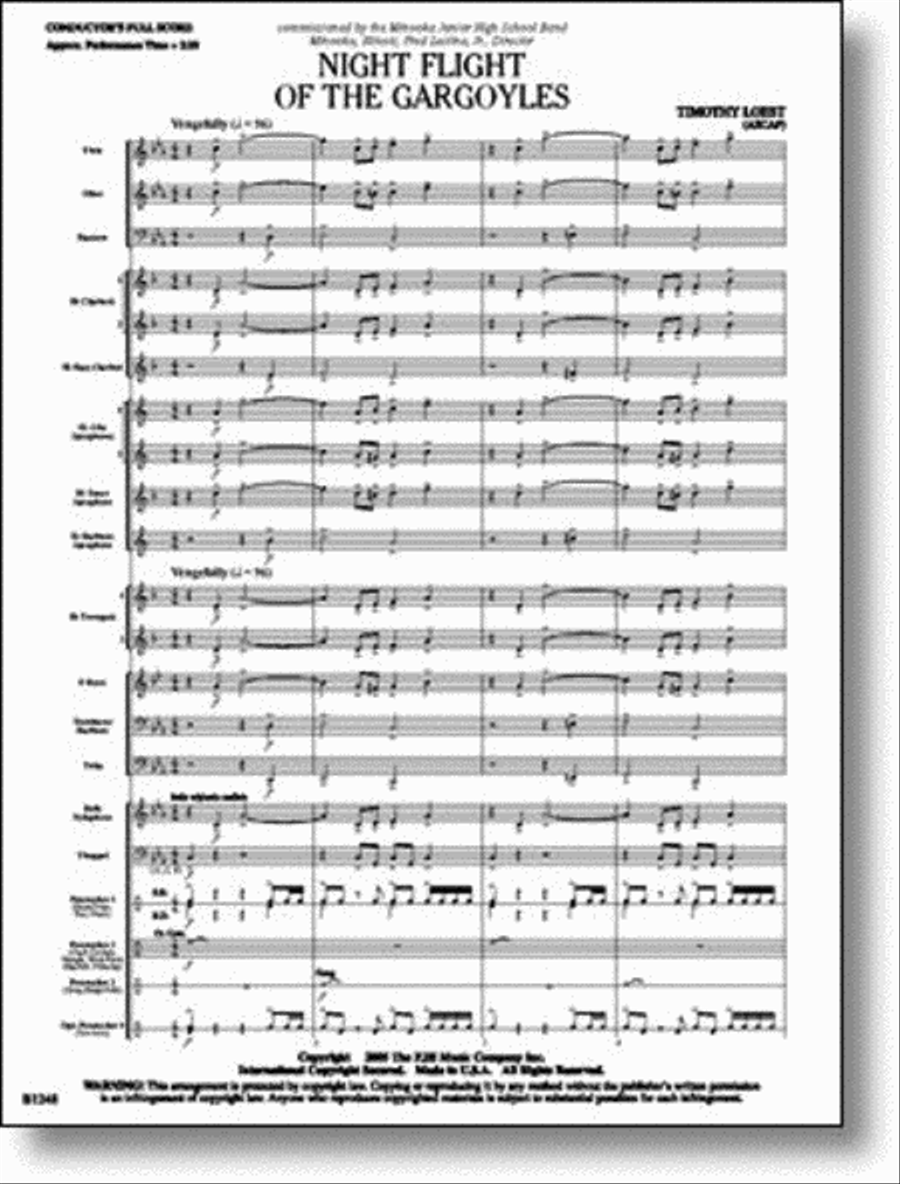 Night Flight of the Gargoyles Concert Band scores gallery preview page 1