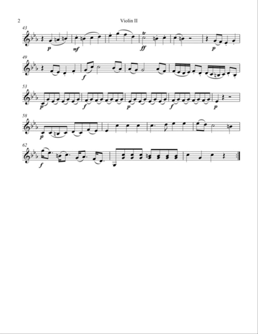 Symphony #3 Movement II. String Quartet scores gallery preview page 5