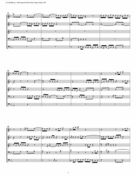Fugue 04 from Well-Tempered Clavier, Book 2 (Brass Quintet) image number null