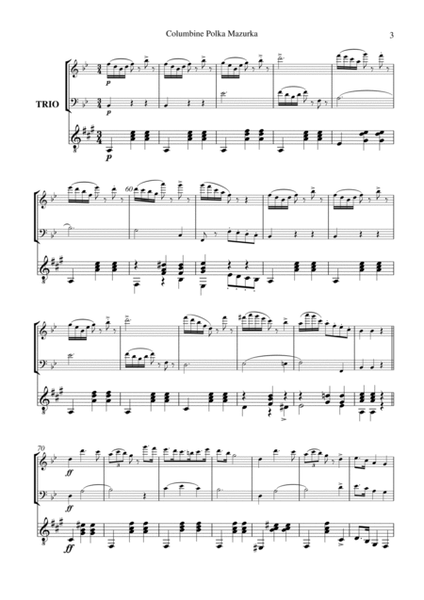 Columbine Polka Mazurka for violin, cello and guitar image number null
