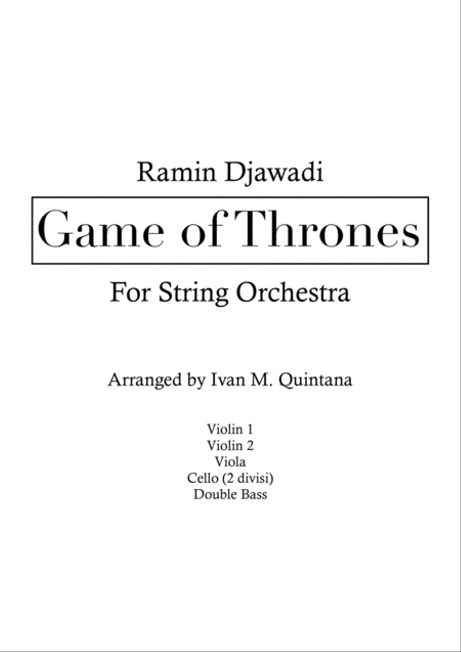 Game Of Thrones String Quartet scores gallery preview page 1
