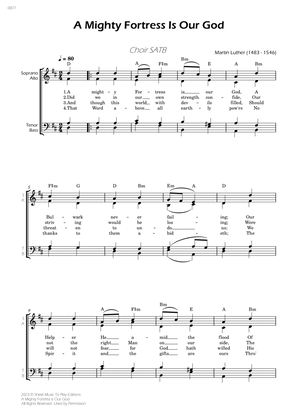 A Mighty Fortress Is Our God - SATB Choir - W/Chords