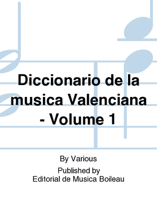 Diccionario de la musica Valenciana - Volume 1