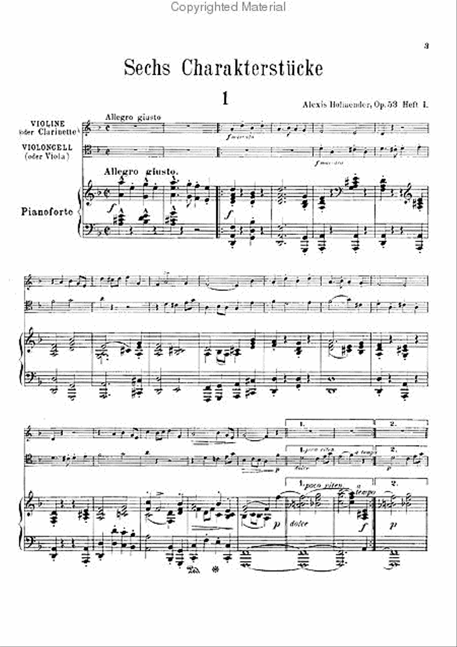 Sechs Charakterstucke, Op. 53 A Clarinet scores gallery preview page 2
