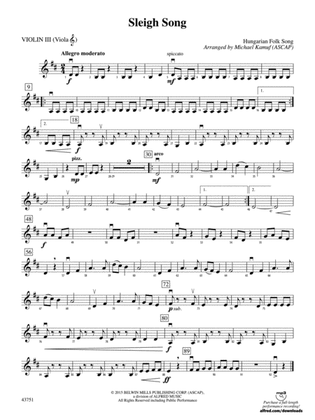 Sleigh Song: 3rd Violin (Viola [TC])