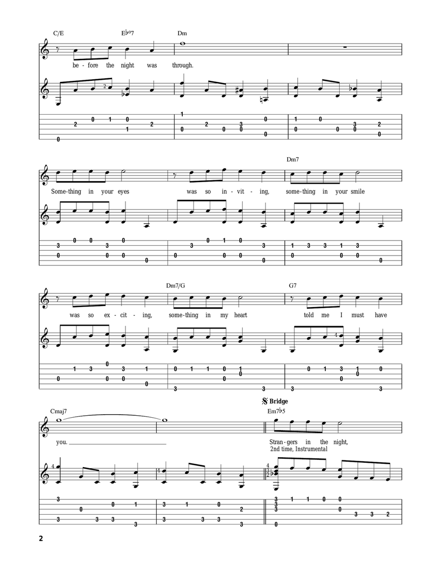 Strangers In The Night Guitar Solo scores gallery preview page 2