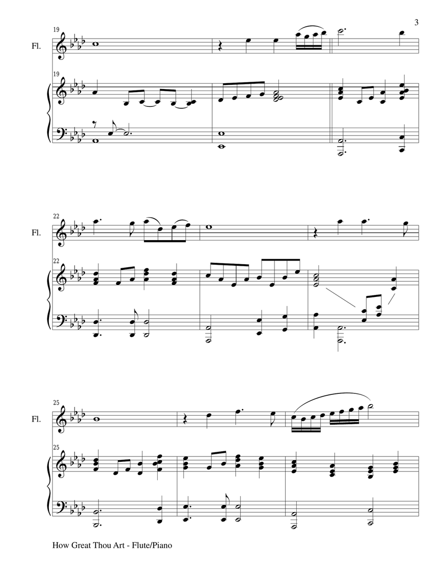 Gary Lanier: HYMNS of PRAISE and ADORATION (Duets for Flute & Piano) Woodwind Duet scores gallery preview page 4