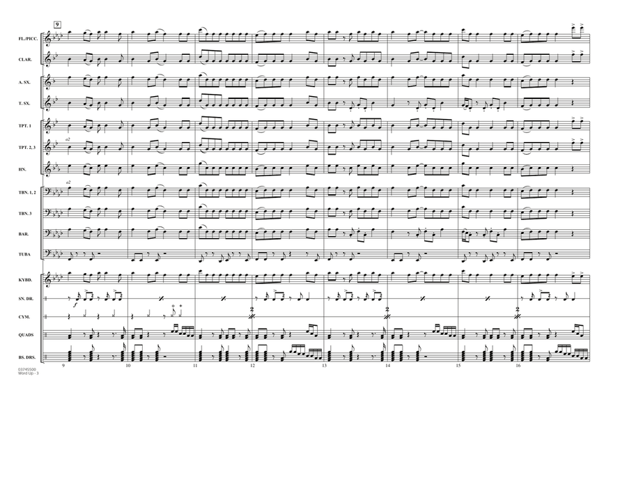 Word Up - Full Score Word Up - Full Score Marching Band scores gallery preview page 3