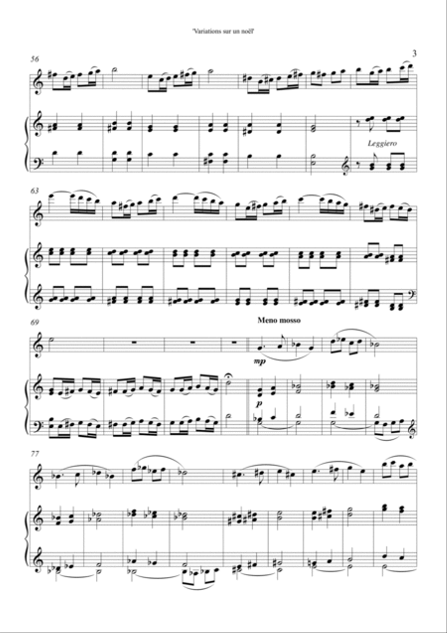Variations sur un Noël Flute Solo scores gallery preview page 5