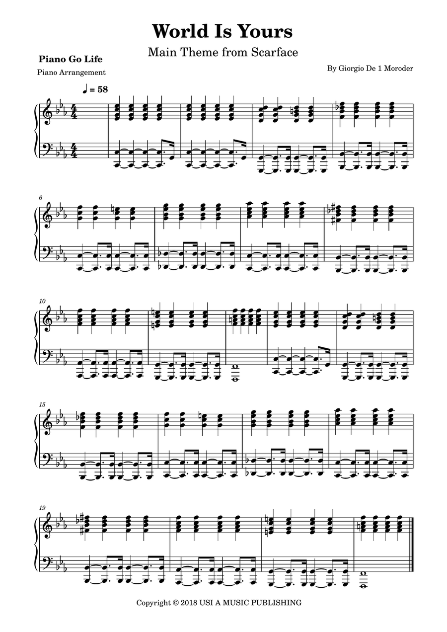 World Is Yours Piano Solo scores gallery preview page 1