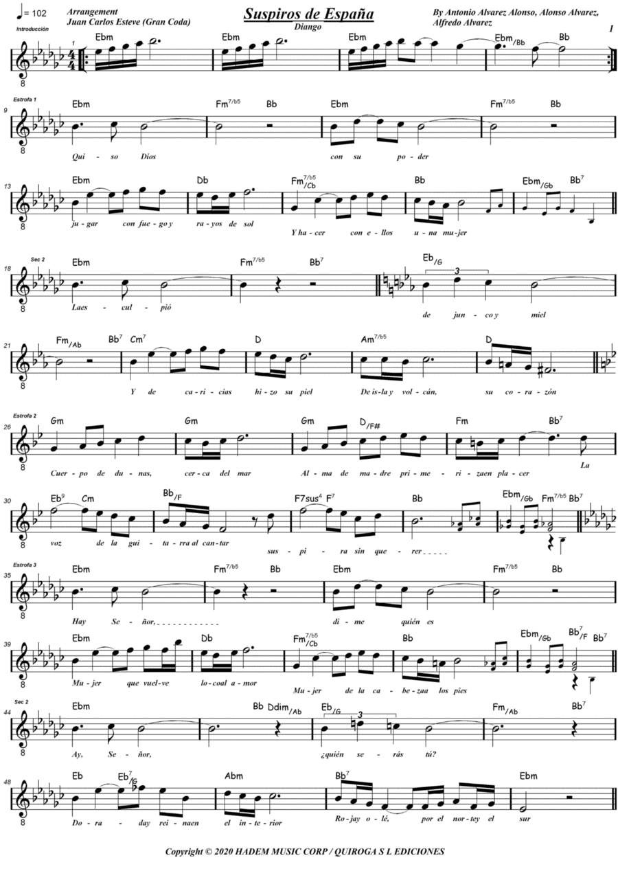 Suspiros De Espana Piano scores gallery preview page 1