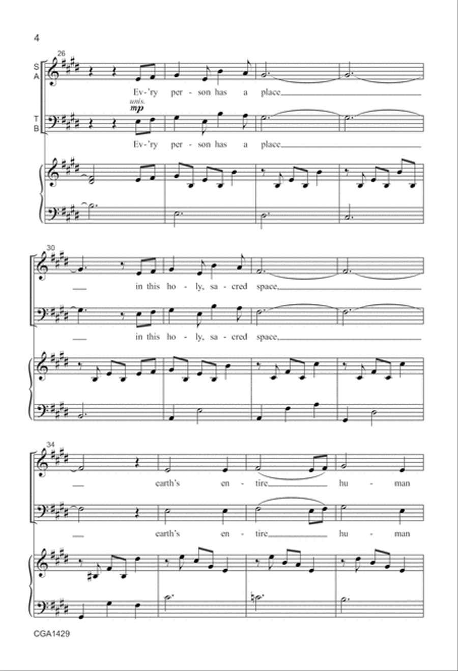 Welcome to God's Love! 4-Part scores gallery preview page 4