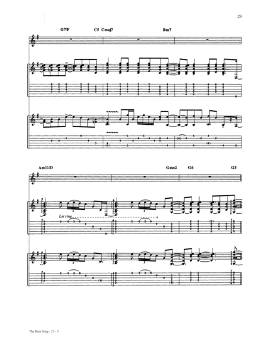 The Rain Song Guitar Tablature scores gallery preview page 5