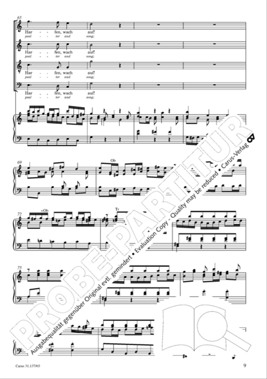 Praise ye, Almighty God, King and our ruler exalted (Lobe den Herren, den machtigen Konig der Ehren) ATB scores gallery preview page 10