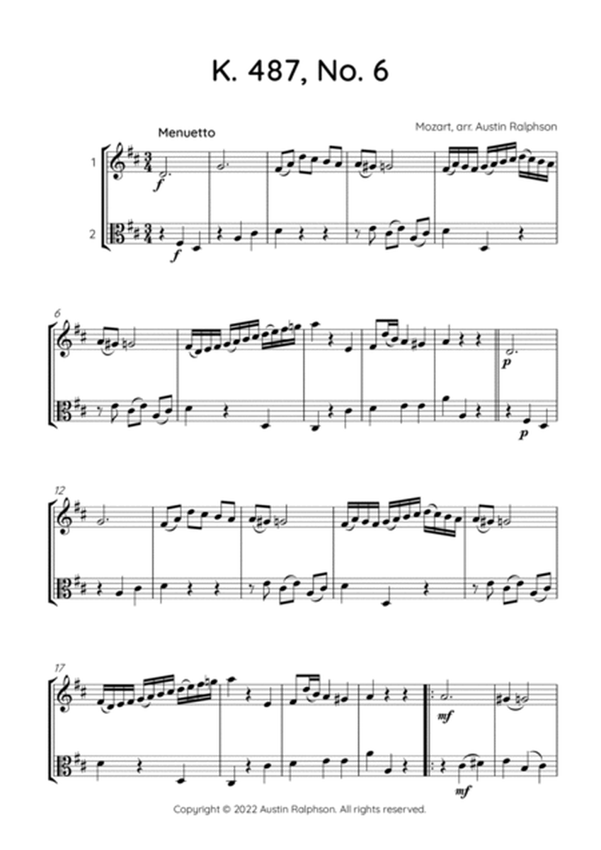 Mozart K. 487 No. 6 - violin and viola duet image number null
